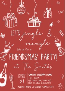 32SE Hand Drawn Christmas Party Invitation A design preview
