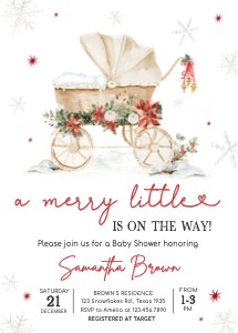 982 Merry Little Baby Shower Invitation Set design preview