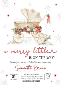 982 Merry Little Baby Shower Invitation: 982 Merry Little Baby Shower Invitation Set