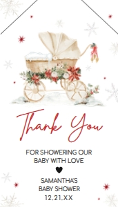982 Merry Little Baby Shower Favor Tag with Line: 982 Merry Little Baby Shower Favor Tag