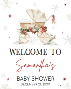 982 Merry Little Baby Shower Welcome Sign 16x20: 982 Merry Little Baby Shower Welcome Sign