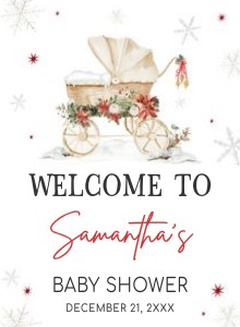 982 Merry Little Baby Shower Welcome Sign design preview