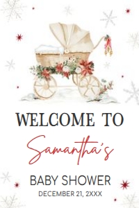 982 Merry Little Baby Shower Welcome Sign 20x30: 982 Merry Little Baby Shower Welcome Sign