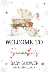 982 Merry Little Baby Shower Welcome Sign 24x36: 982 Merry Little Baby Shower Welcome Sign