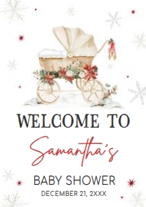 982 Merry Little Baby Shower Welcome Sign A3: 982 Merry Little Baby Shower Welcome Sign