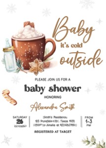 984 Snowflakes Baby it's Cold Outside Baby Shower Invitation design preview