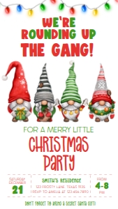 24SE Funny Christmas Party Seasonal Invitation Mobile B: 24SE Funny Christmas Party Invitation B