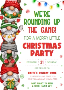 24SE Funny Christmas Party Seasonal Invitation C: 24SE Funny Christmas Party Invitation C