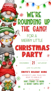 24SE Funny Christmas Party Seasonal Invitation Mobile C: 24SE Funny Christmas Party Invitation C