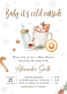 984 Snowflakes Baby it's Cold Outside Baby Shower Invitation Set design preview