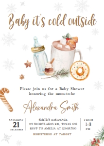984 Snowflakes Baby it's Cold Outside Baby Shower Invitation B: 984 Snowflakes Baby it's Cold Outside Baby Shower Invitation Set