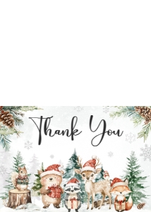 987 Winter Woodland Baby Shower Thank You Card: 987 Winter Woodland Baby Shower Invitation Set