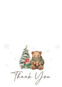 988 A Merry Little Gender Neutral Bear Baby Shower Thank You Card: 988 A Merry Little Gender Neutral Bear Baby Shower Invitation Set