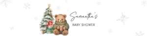 988 A Merry Little Gender Neutral Bear Baby Shower Bottle Label design preview