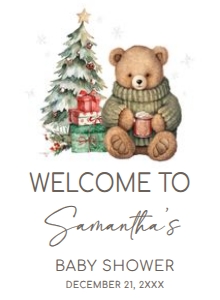988 A Merry Little Gender Neutral Bear Baby Shower Welcome Sign 11x15: 988 A Merry Little Gender Neutral Bear Baby Shower Welcome Sign