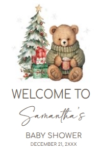 988 A Merry Little Gender Neutral Bear Baby Shower Welcome Sign 24x36: 988 A Merry Little Gender Neutral Bear Baby Shower Welcome Sign