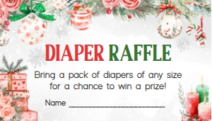 989 Red Green Christmas Ornament Baby Shower Diaper Raffle: 989 Red Green Christmas Ornament Baby Shower Invitation Set