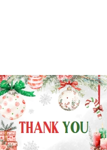 989 Red Green Christmas Ornament Baby Shower Thank You Card: 989 Red Green Christmas Ornament Baby Shower Invitation Set