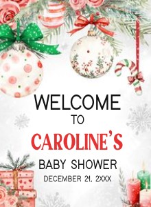 989 Red Green Christmas Ornament Baby Shower Welcome Sign design preview