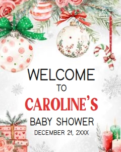 989 Red Green Christmas Ornament Baby Shower Welcome Sign 16x20: 989 Red Green Christmas Ornament Baby Shower Welcome Sign
