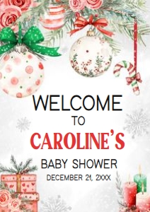 989 Red Green Christmas Ornament Baby Shower Welcome Sign A1: 989 Red Green Christmas Ornament Baby Shower Welcome Sign