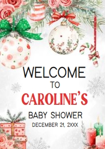 989 Red Green Christmas Ornament Baby Shower Welcome Sign A2: 989 Red Green Christmas Ornament Baby Shower Welcome Sign
