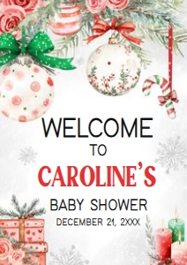989 Red Green Christmas Ornament Baby Shower Welcome Sign A3: 989 Red Green Christmas Ornament Baby Shower Welcome Sign