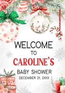989 Red Green Christmas Ornament Baby Shower Welcome Sign A4: 989 Red Green Christmas Ornament Baby Shower Welcome Sign
