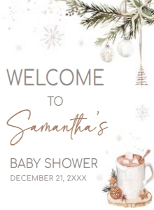 990 A Merry Little Baby is Brewing Baby Shower Welcome Sign 11x15: 990 A Merry Little Baby is Brewing Baby Shower Welcome Sign