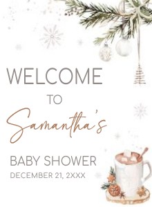 990 A Merry Little Baby is Brewing Baby Shower Welcome Sign design preview