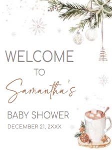 990 A Merry Little Baby is Brewing Baby Shower Welcome Sign 18x24: 990 A Merry Little Baby is Brewing Baby Shower Welcome Sign