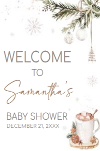 990 A Merry Little Baby is Brewing Baby Shower Welcome Sign 24x36: 990 A Merry Little Baby is Brewing Baby Shower Welcome Sign