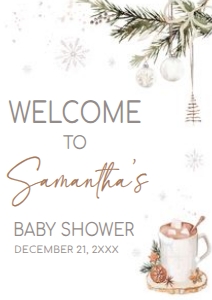 990 A Merry Little Baby is Brewing Baby Shower Welcome Sign A3: 990 A Merry Little Baby is Brewing Baby Shower Welcome Sign