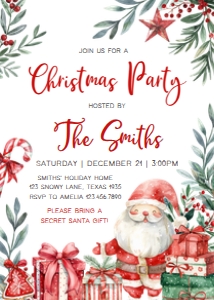 28SE Christmas Party Seasonal Invitation C: 28SE Christmas Party Invitation C