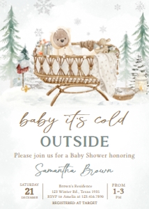 991 Baby it's Cold Outside Baby Shower Invitation: 991 Baby it's Cold Outside Baby Shower Invitation Set