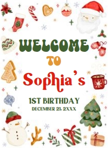 29BD Oh What Fun Christmas Birthday Welcome Sign 11x15: 29BD Oh What Fun Christmas Birthday Welcome Sign