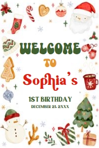 29BD Oh What Fun Christmas Birthday Welcome Sign 20x30: 29BD Oh What Fun Christmas Birthday Welcome Sign