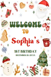 29BD Oh What Fun Christmas Birthday Welcome Sign 24x36: 29BD Oh What Fun Christmas Birthday Welcome Sign