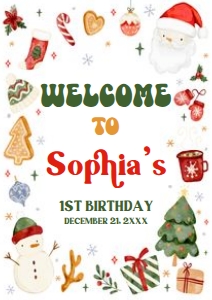 29BD Oh What Fun Christmas Birthday Welcome Sign A3: 29BD Oh What Fun Christmas Birthday Welcome Sign