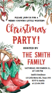 37SE Western Christmas Party Mobile A: 37SE Western Christmas Party Invitation A