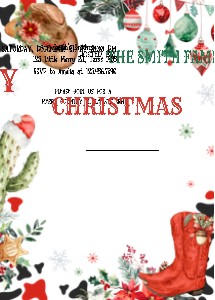 37SE Western Christmas Party Invitation B design preview