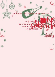 38SE Whimsical Hand Drawn Friendmas Party Invitation C design preview