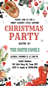 37SE Western Christmas Party Mobile B: 37SE Western Christmas Party Invitation B