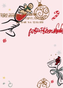 38SE Whimsical Hand Drawn Friendmas Party Invitation A design preview