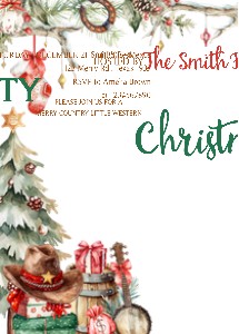 37SE Western Christmas Party Invitation C design preview