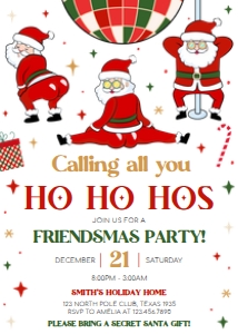 40SE Red Green Funny Friendsmas Seasonal Invitation B: 40SE Red Green Funny Friendsmas Invitation B