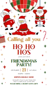 40SE Red Green Funny Friendsmas Seasonal Invitation Mobile B: 40SE Red Green Funny Friendsmas Invitation B
