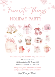 41SE Favorite Things Holiday Party Invitation A: 41SE Favorite Things Holiday Party Invitation A