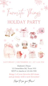 41SE Favorite Things Holiday Party Invitation Mobile A: 41SE Favorite Things Holiday Party Invitation A