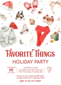 41SE Favorite Things Holiday Party Invitation B: 41SE Favorite Things Holiday Party Invitation B